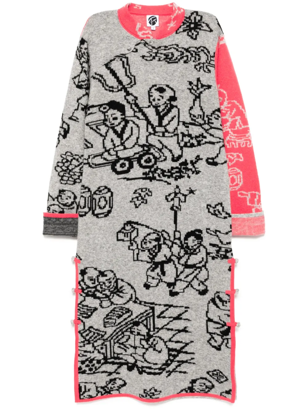

Платье с узором YANYAN KNITS, серый