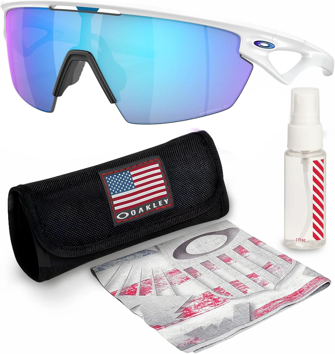 

Солнцезащитные очки Oakley SPHAERA OO9403 прямоугольной формы в комплекте с фирменным набором для очков, Matte White Frame | Prizm Sapphire Polarized Lens