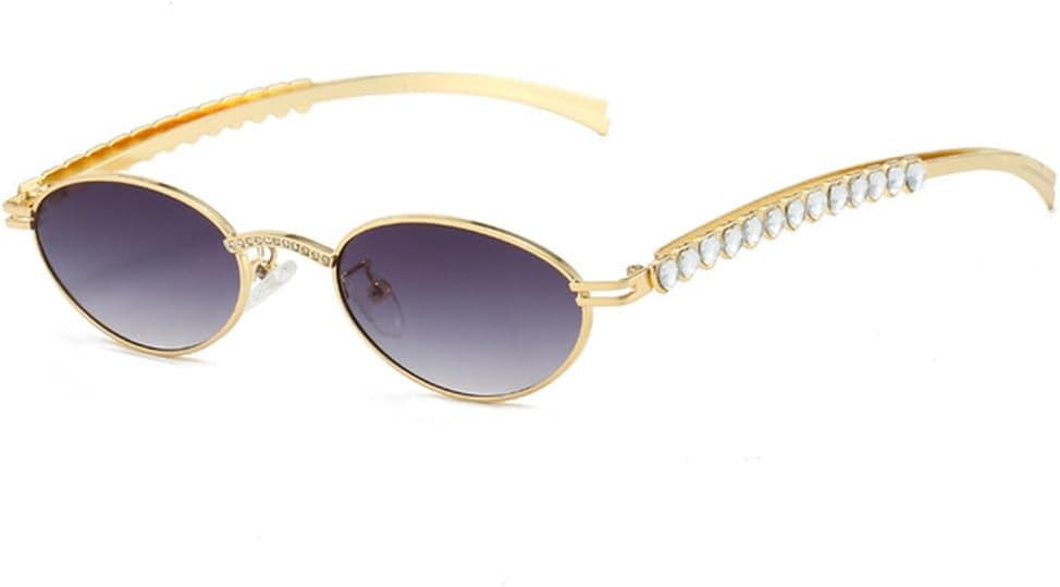 

Женские солнцезащитные очки со стразами, стильные овальные солнцезащитные очки, винтажные круглые солнцезащитные очки, мужские очки с бриллиантами, роскошные очки, SUN2087 Generic, Gold Gradient Gray