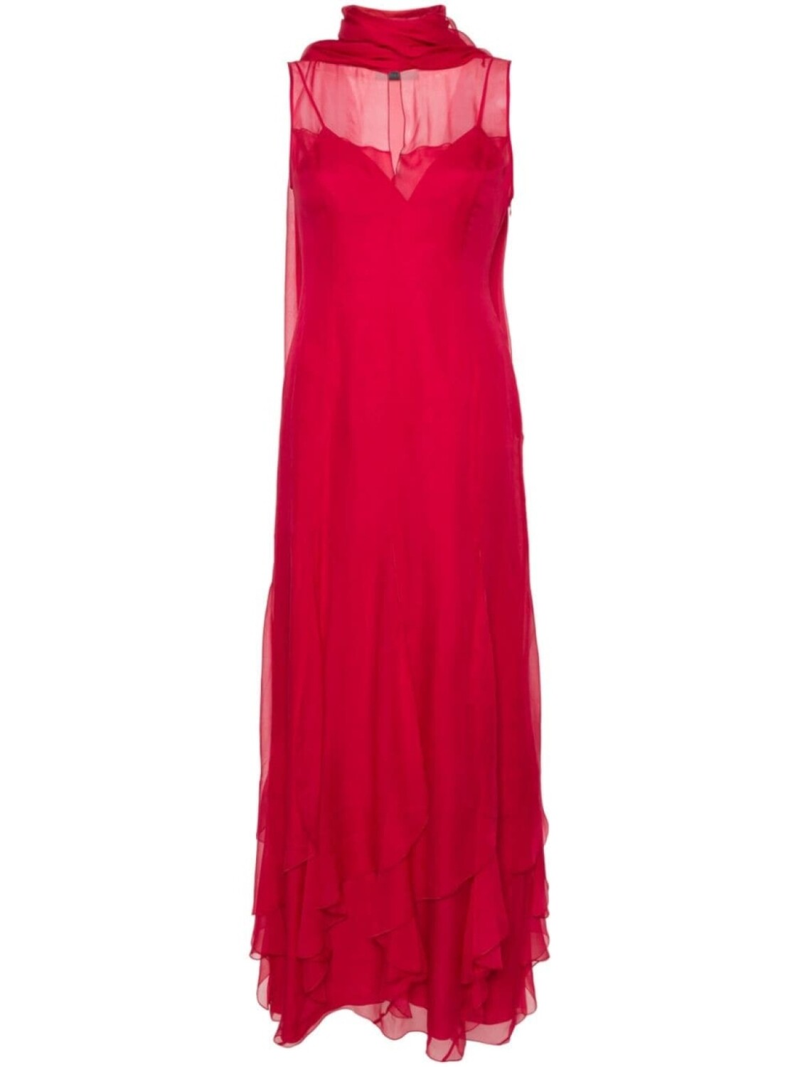 

Шифоновое платье с кейпом Alberta Ferretti, розовый