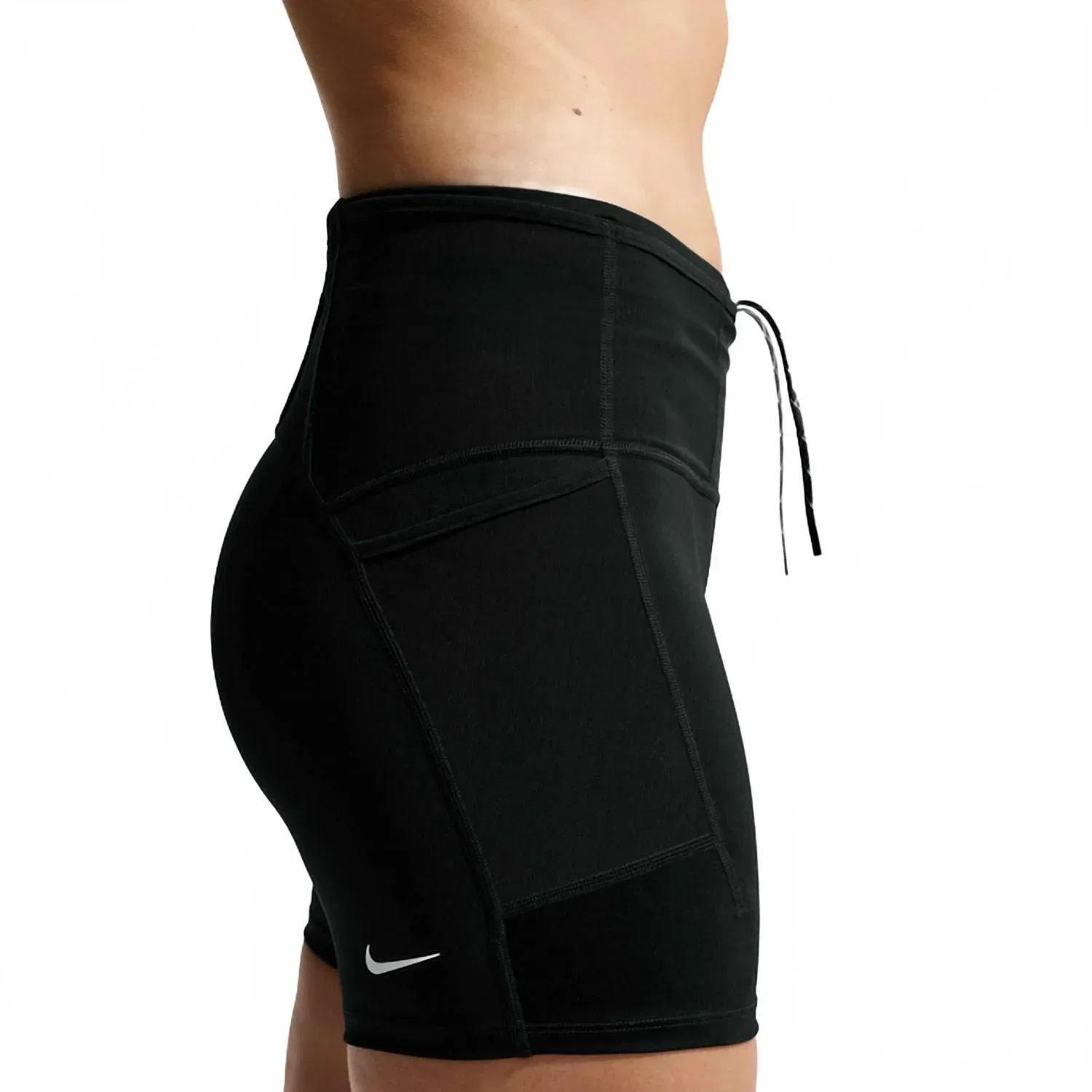 Беговые шорты Dri-Fit с высокой талией для трейлраннинга, черно-белые Nike, Black/Summit White — фото 3