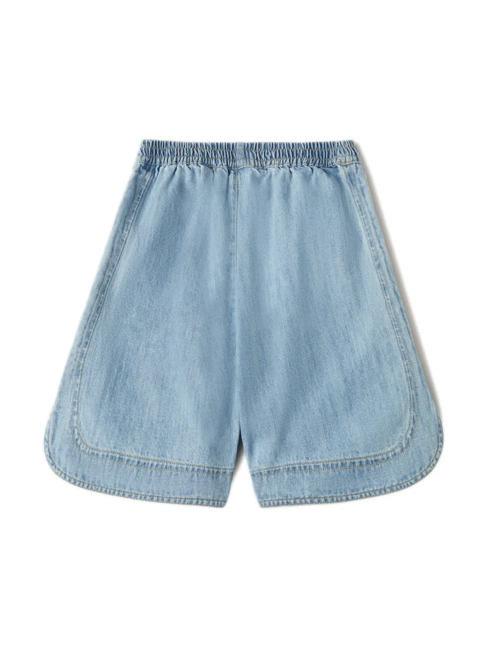 Спортивные шорты из ткани шамбре Palm Angels Kids, синий — фото 2