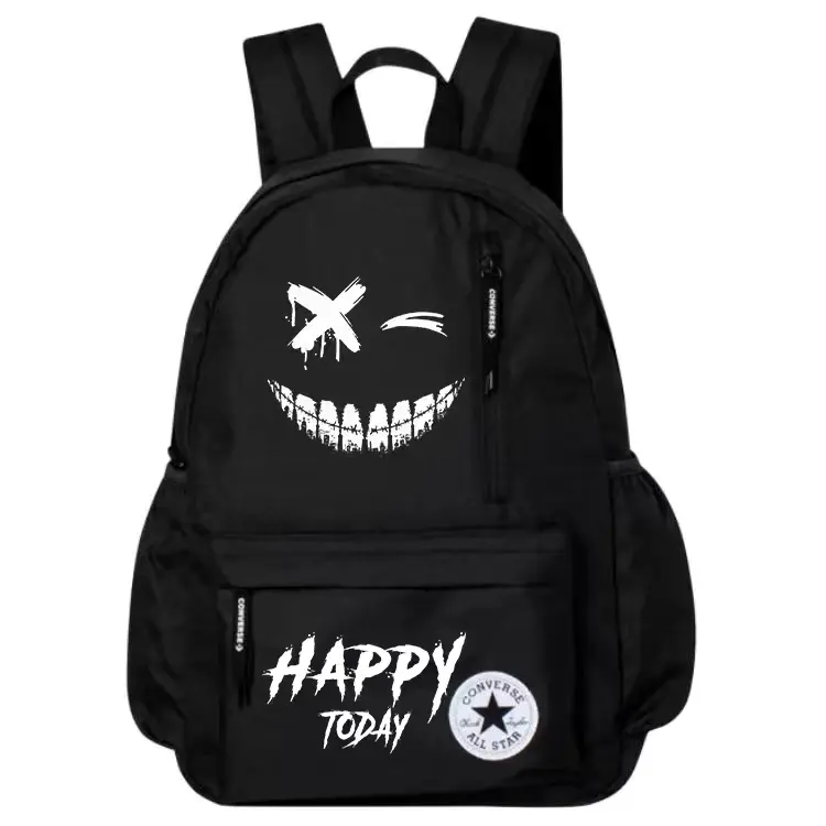 

Converse Полиэстеровый рюкзак обычный унисекс черный, Demon Smiley Face 1