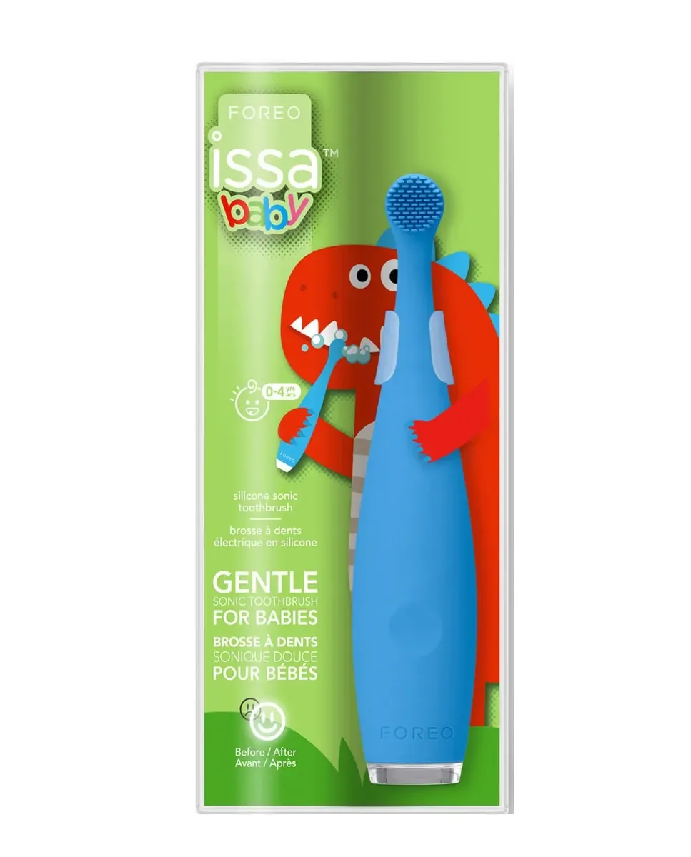 Детская зубная щетка ISSA (0-4) Bubble Blue Dino Foreo — фото 4