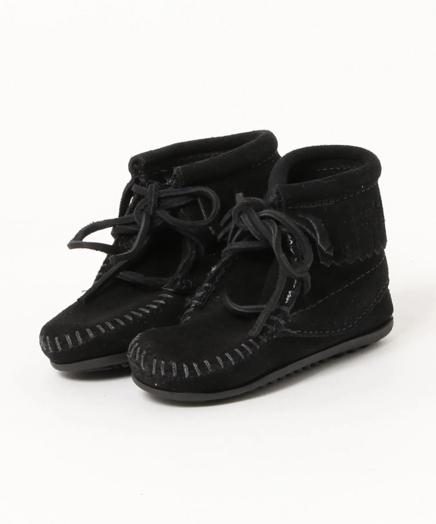 Детские мокасины Minnetonka ANKLE HI TRAMPER чёрные