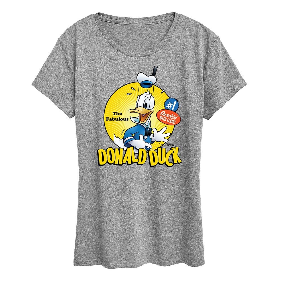 

Женская футболка с потрясающим рисунком Disney's Donald Duck, цвет Heather Gray