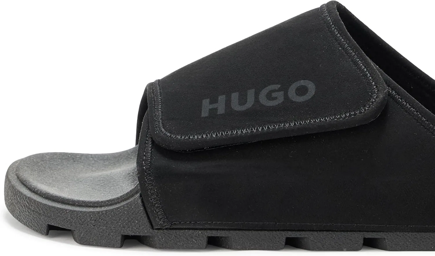 Сандалии с регулируемым ремешком, HUGO, Black Gloss — фото 4