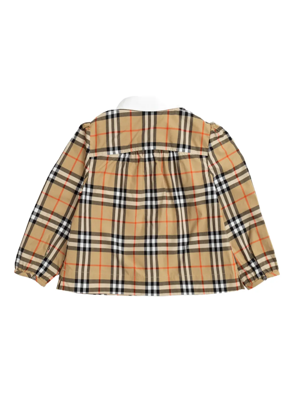 Рубашка в клетку с воротником BURBERRY KIDS, нейтральный — фото 2