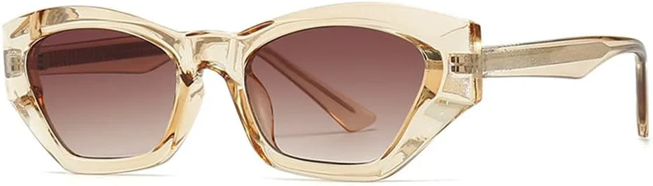 

Солнцезащитные очки Polygon Cat Eye с двойным цветовым переходом, женские, ретро, ​​градиентные, с защитой от УФ-излучения UV400, мужские солнцезащитные очки VFDHN, 5