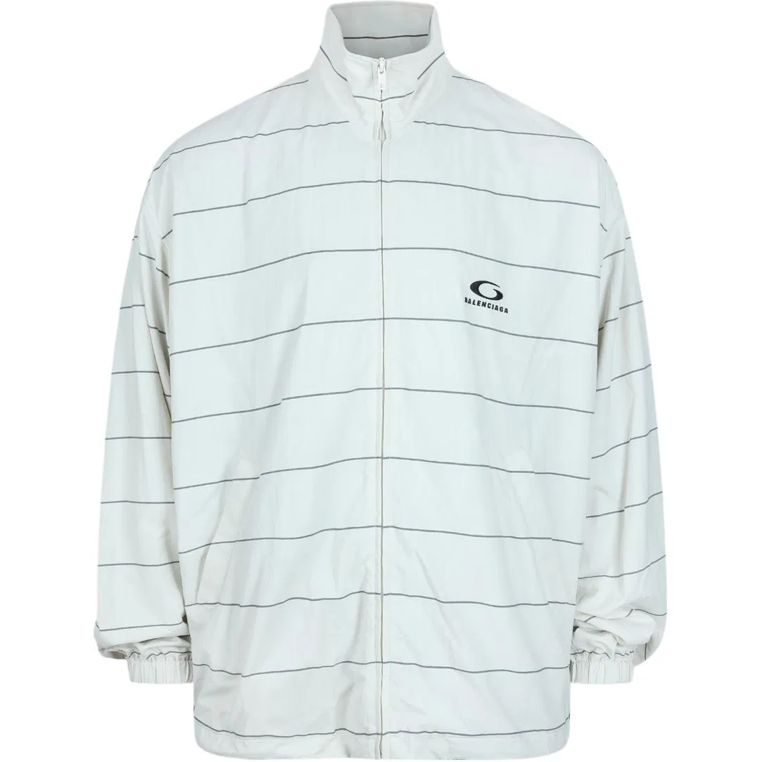 Куртка полосатая спортивного стиля Balenciaga Dirty White