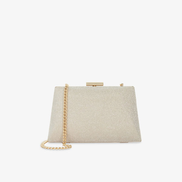 

Клатч плетеный Dune Bellaria с угловатой рамкой, золотой