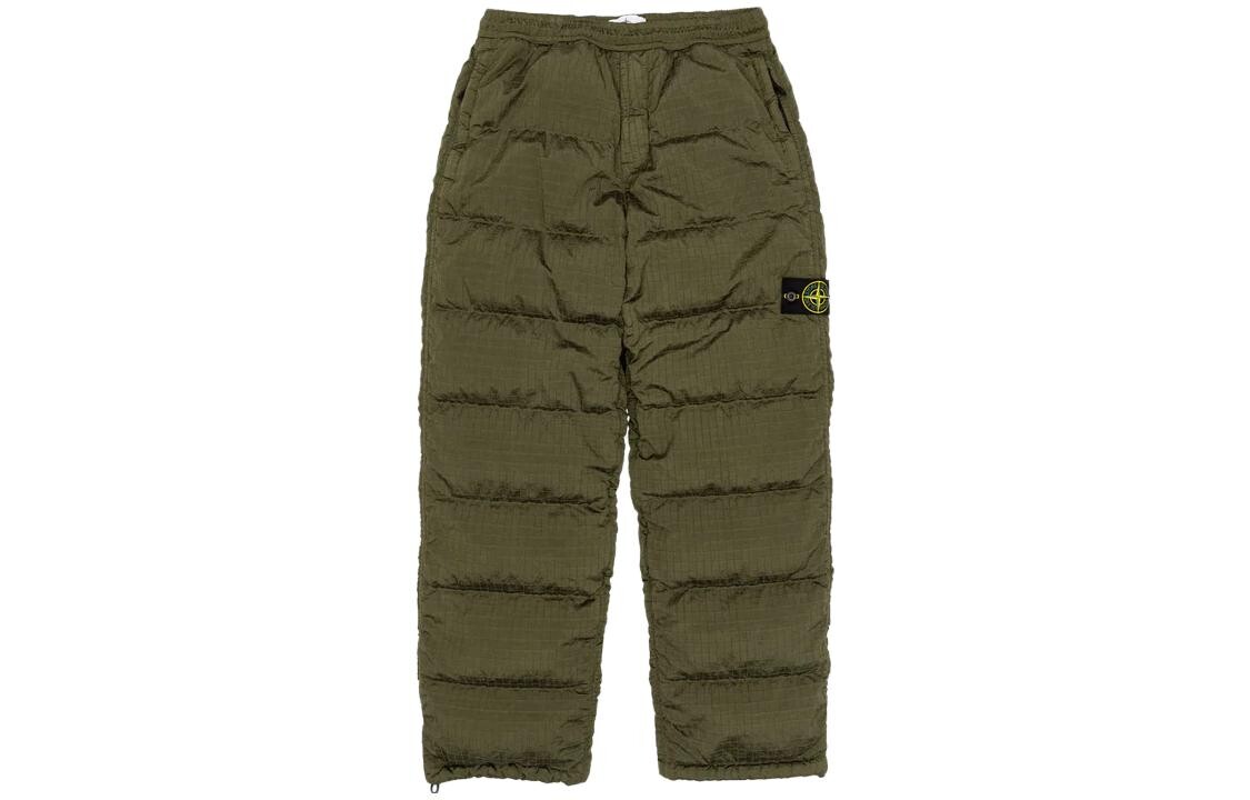 

Пуховые брюки/хлопковые брюки мужские оливково-зеленые Stone Island, оливково-зеленый