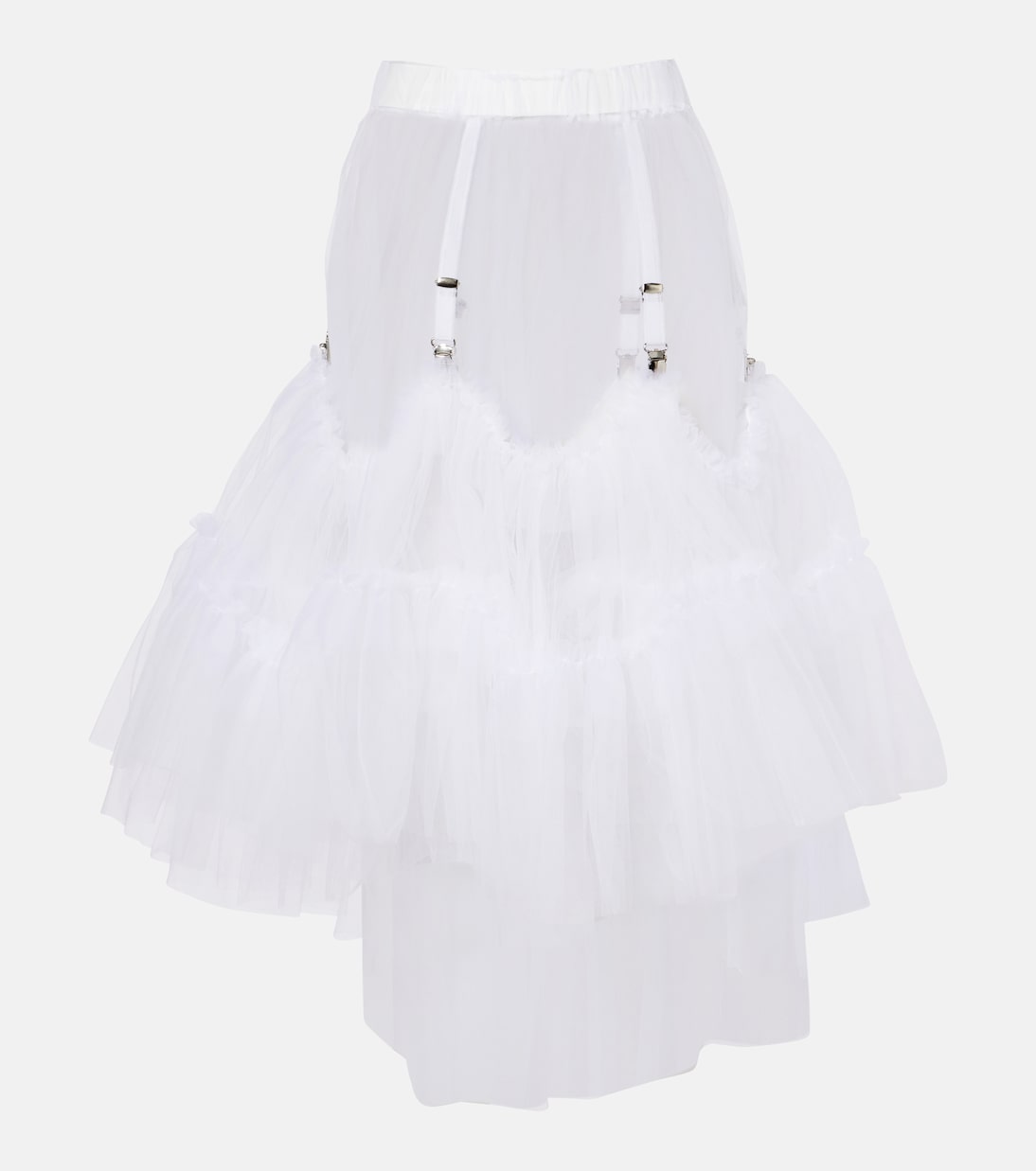 

Юбка миди из прозрачного тюля Noir Kei Ninomiya, белый