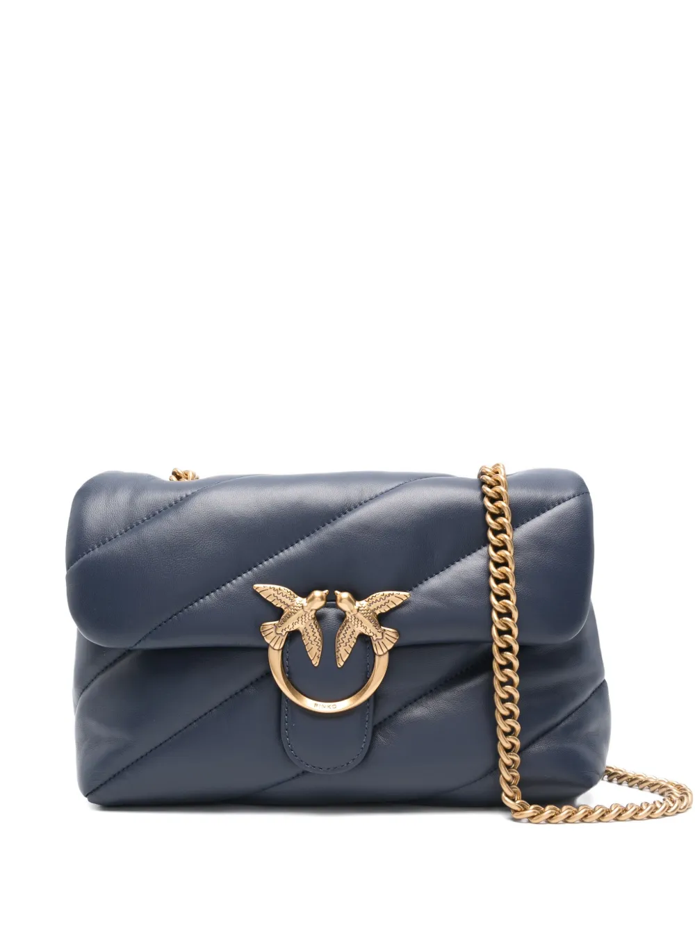 

Классическая сумка Love Bag Puff Maxi Quilt с декором в виде птиц PINKO, синий