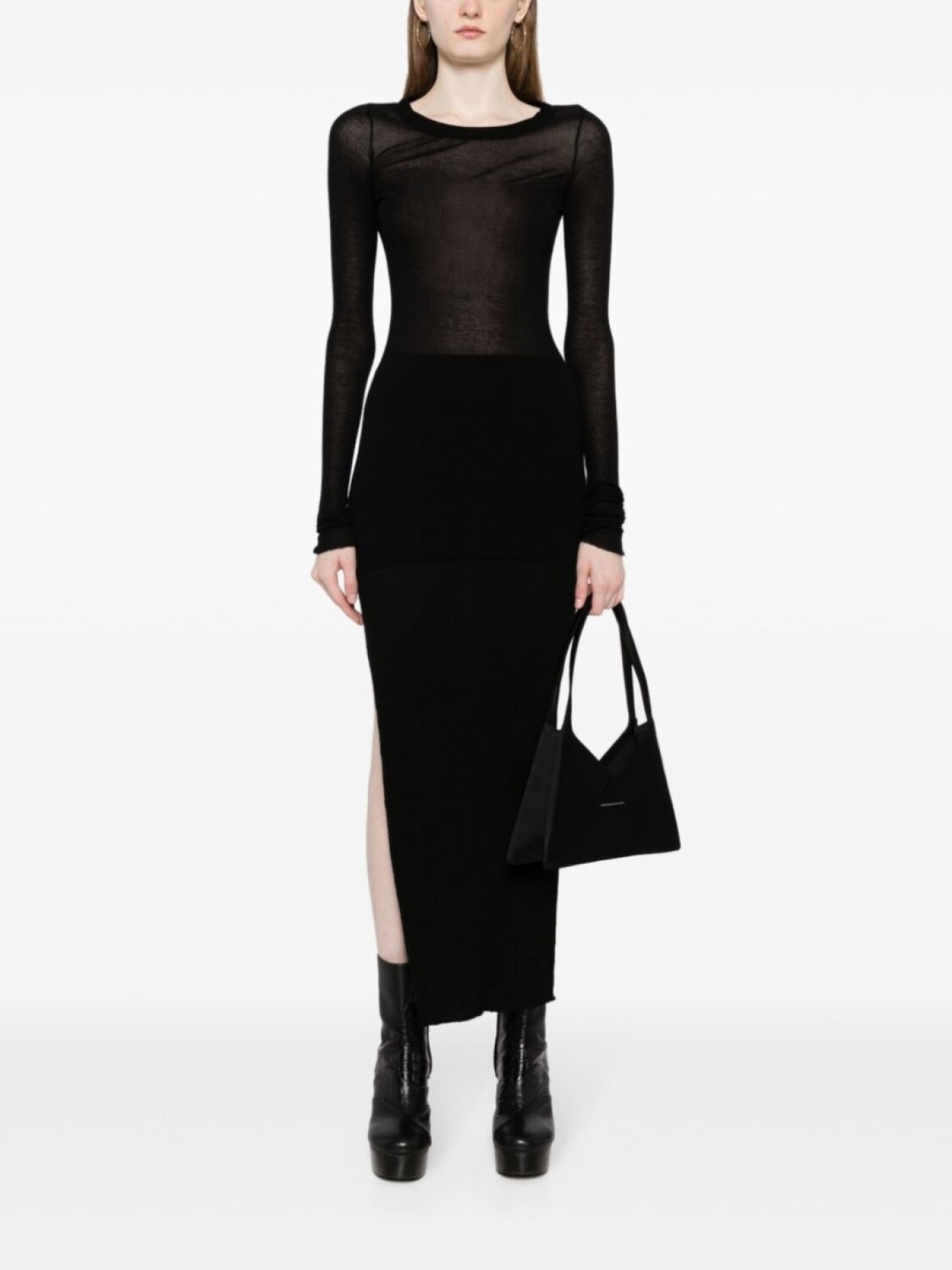 

Юбка макси Ziggy в рубчик Rick Owens, черный