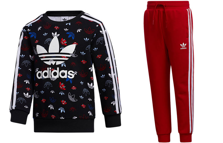 Повседневный спортивный костюм черный детский Adidas Originals, комплект (черный) — фото 2