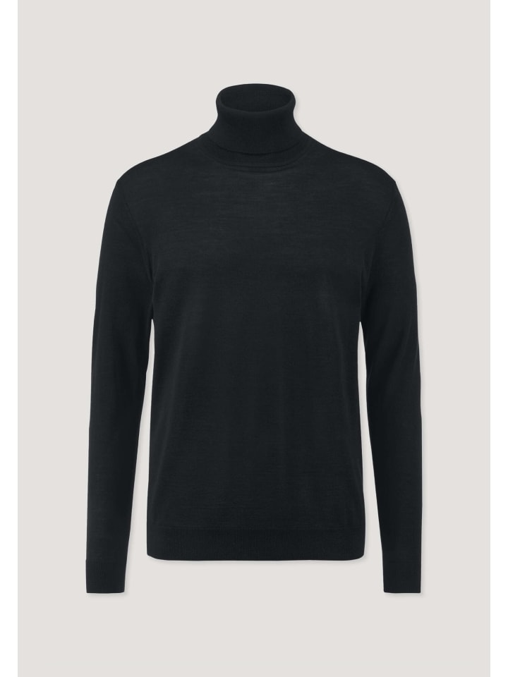 

Вязаный свитер с высоким воротом черного цвета Hessnatur