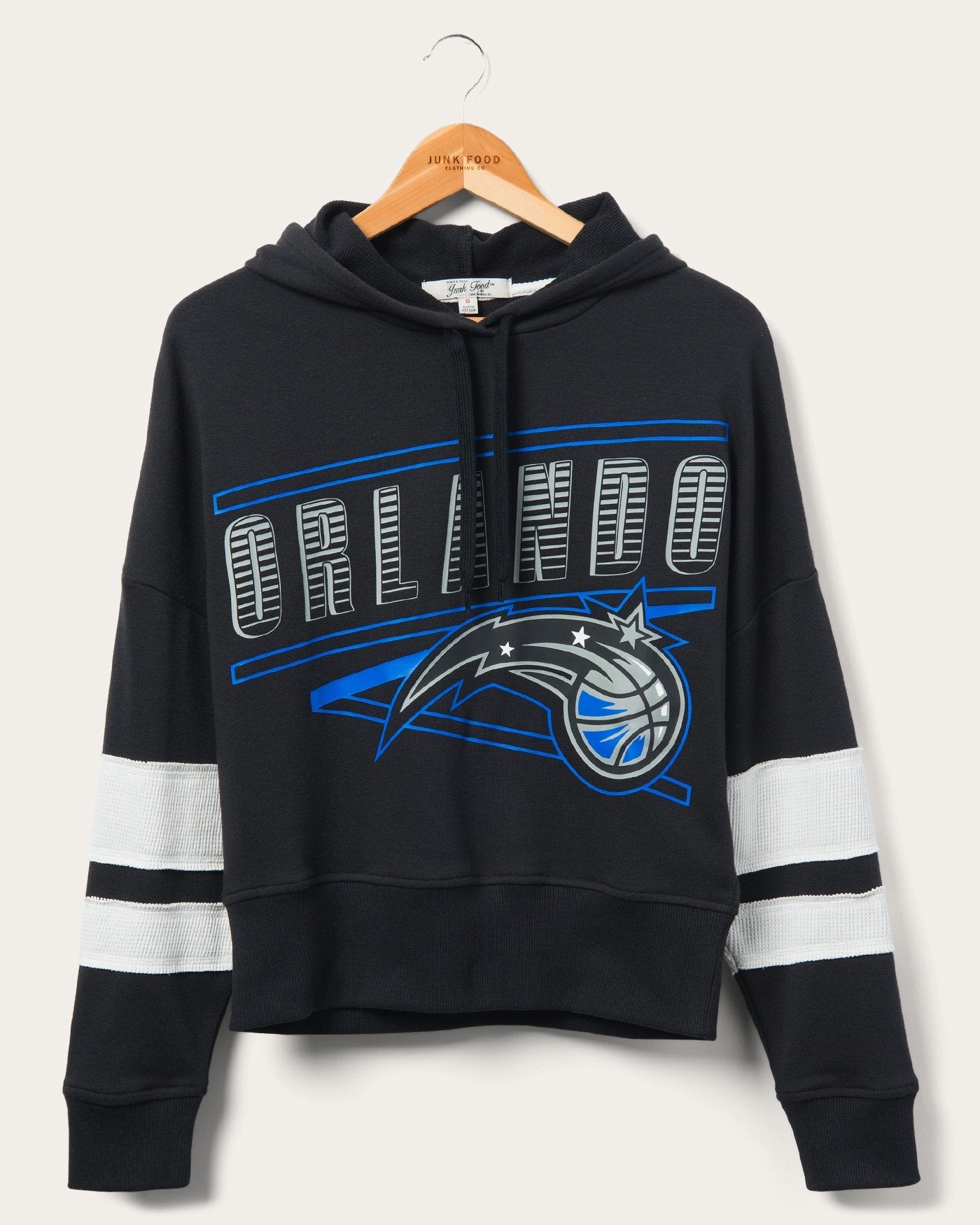

Женский полосатый флисовый худи Magic Overtime Junk Food Clothing, черный