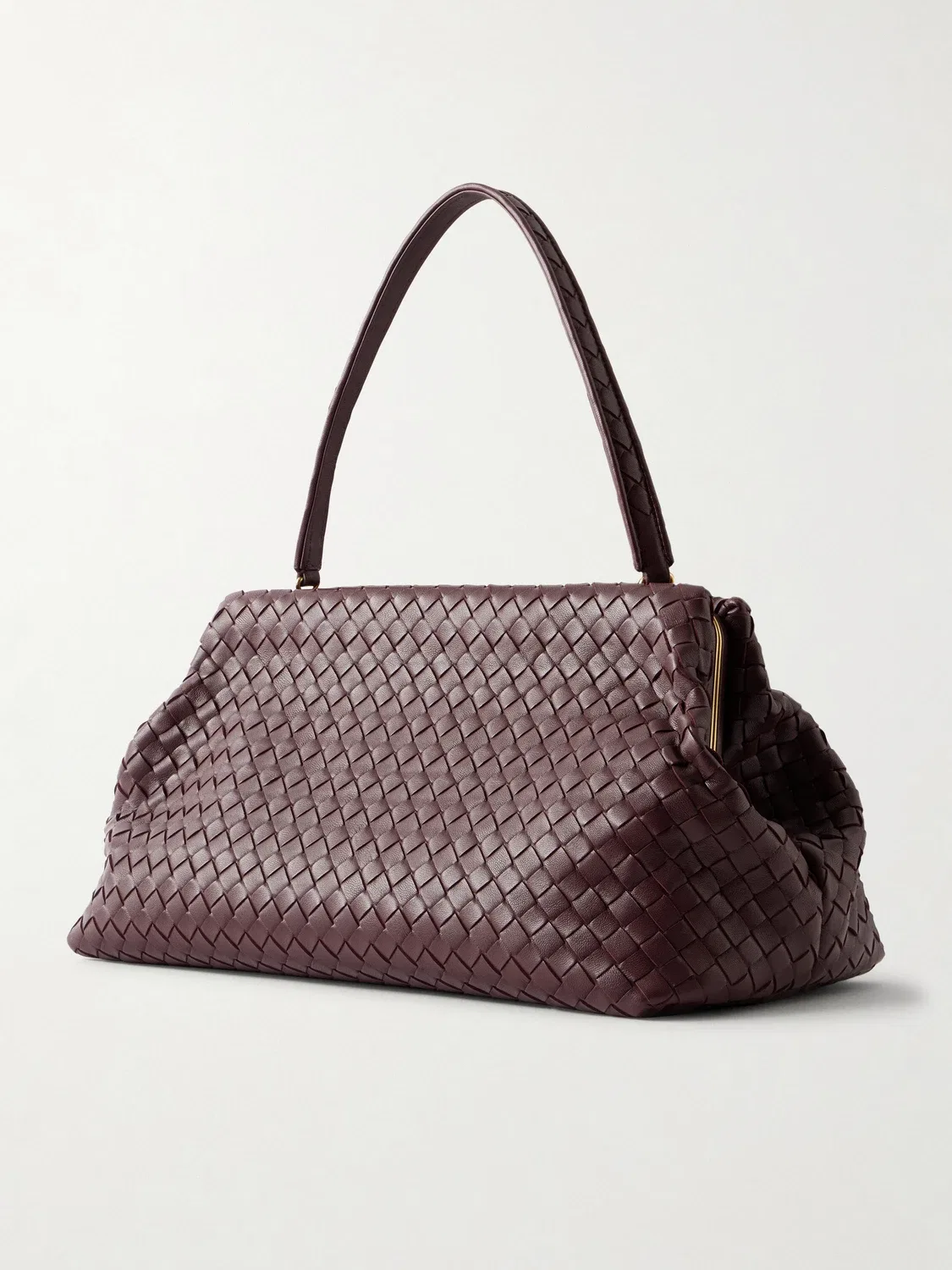 Плетеная кожаная сумка через плечо BOTTEGA VENETA, бордовый — фото 4