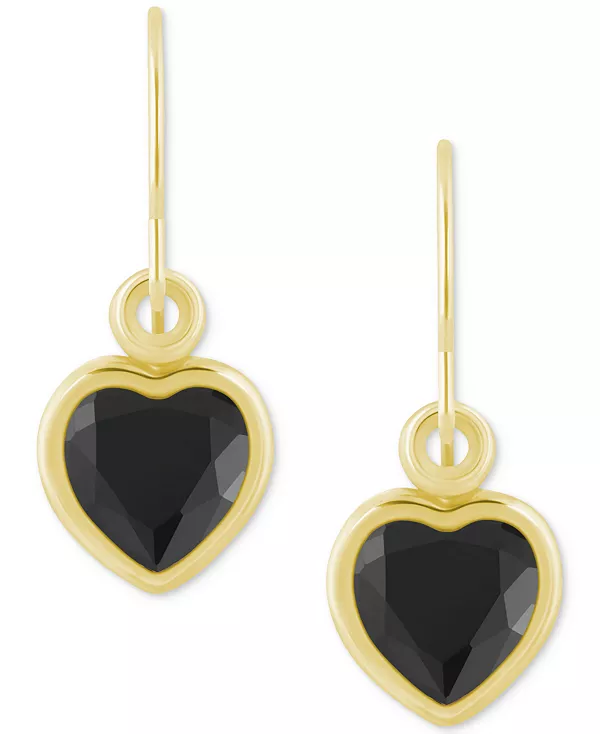 

Серьги-Подвески в форме сердца с драгоценными камнями из 10-каратного желтого золота (также из 10-каратного белого золота) Macy'S, onyx/gold