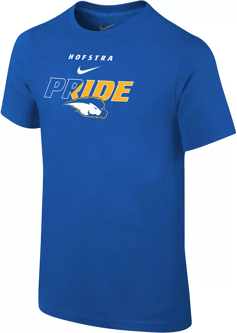 

Синяя хлопковая футболка с логотипом Nike Youth Hofstra Pride