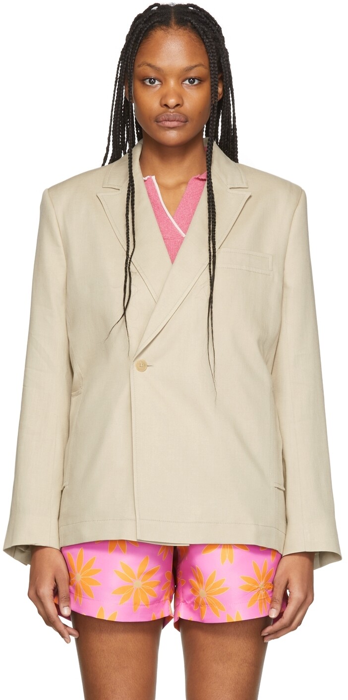 

Бежевый пиджак 'La Veste Moulin' Jacquemus