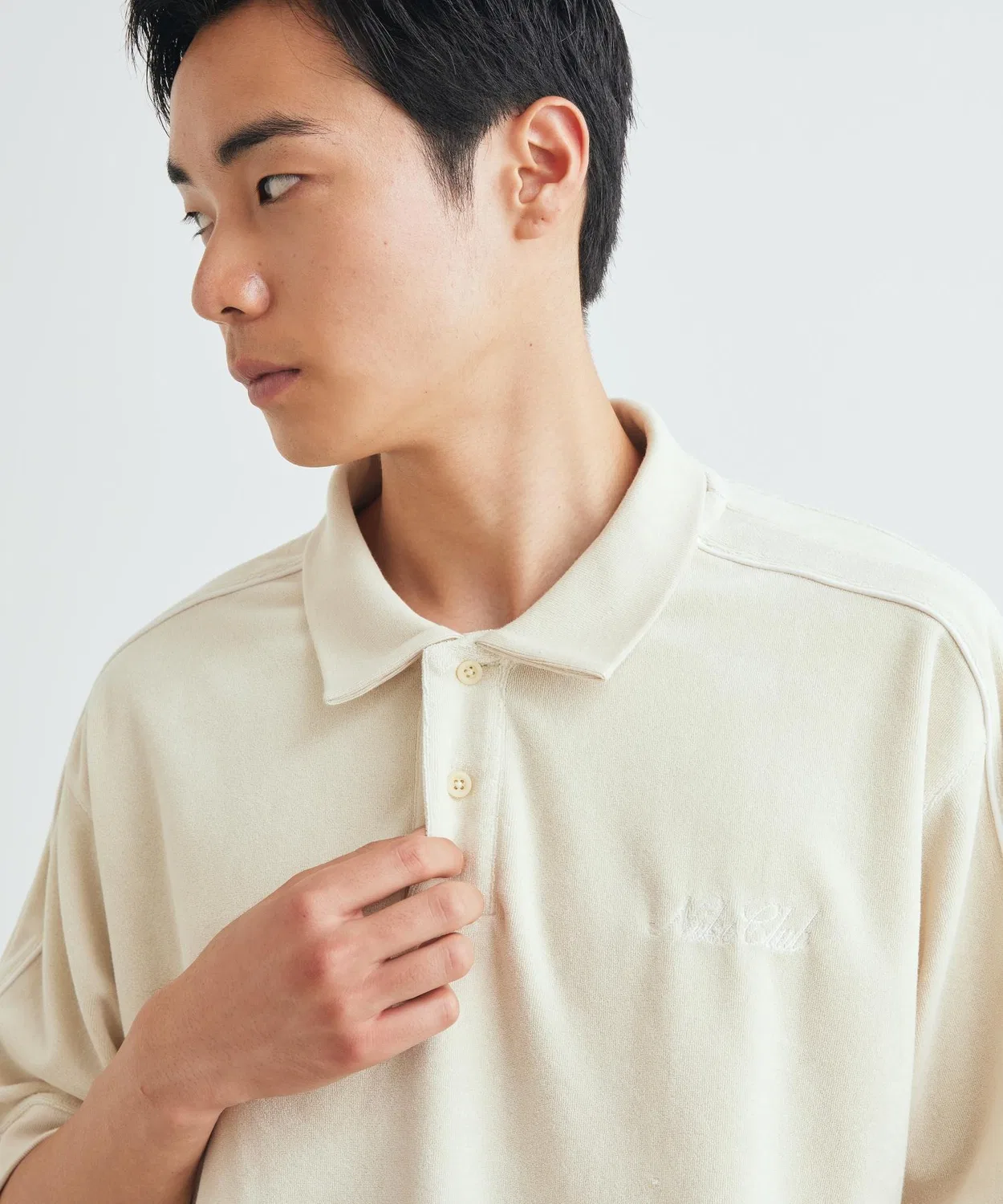 Мужское поло из французского терри с принтом Nike Sportswear Club, Light Khaki
