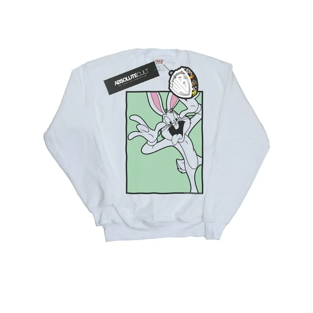 Детский свитшот с принтом Bugs Bunny Funny Face Looney Tunes, White — фото 2