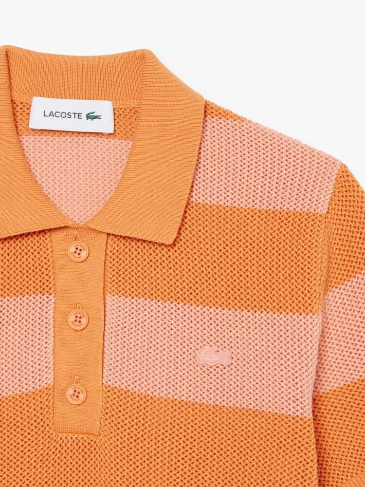 Пуловер LACOSTE с поло, Orange — фото 3