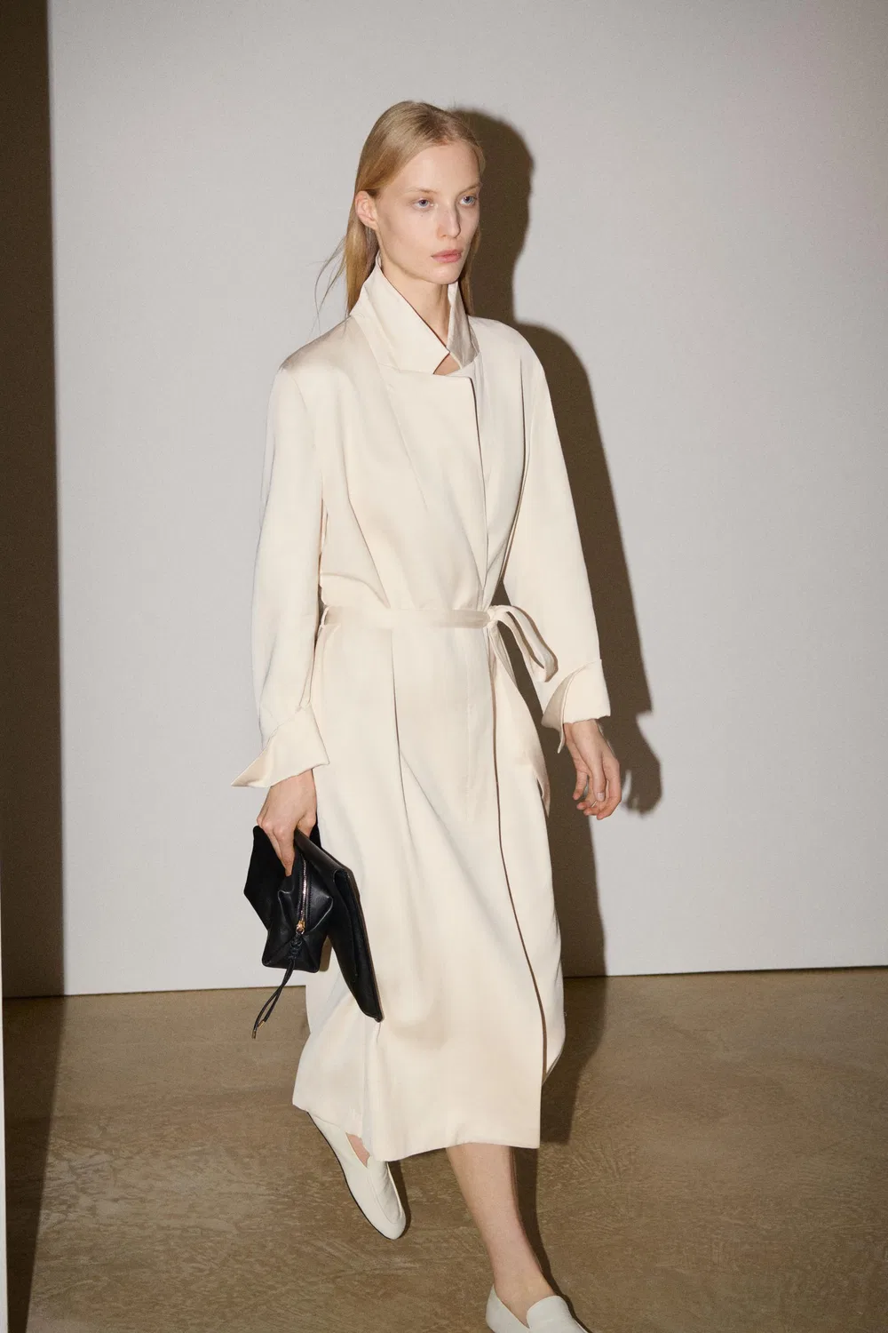 Пальто с поясом из коллекции ZW ZARA, Ecru