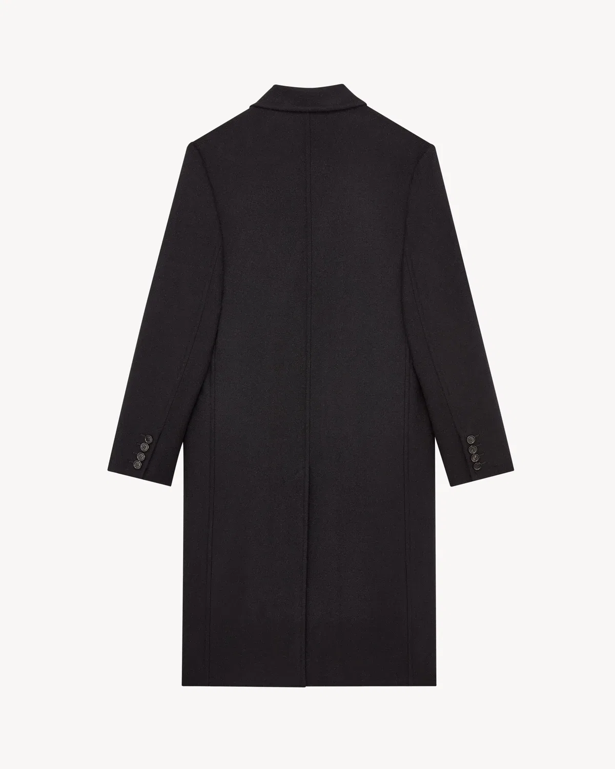 Пальто из двухсторонней шерстяной фланели SAINT LAURENT, черный — фото 3