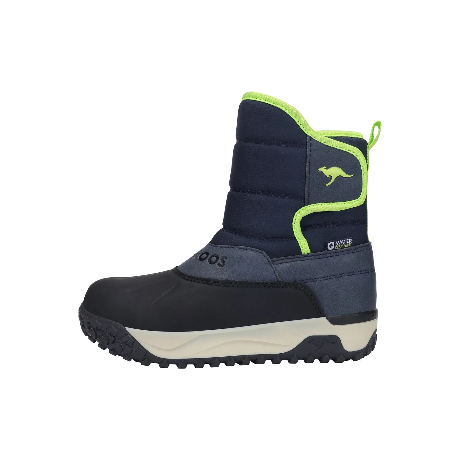 Детские зимние ботинки со шнуровкой KangaROOS, Navy/Lime