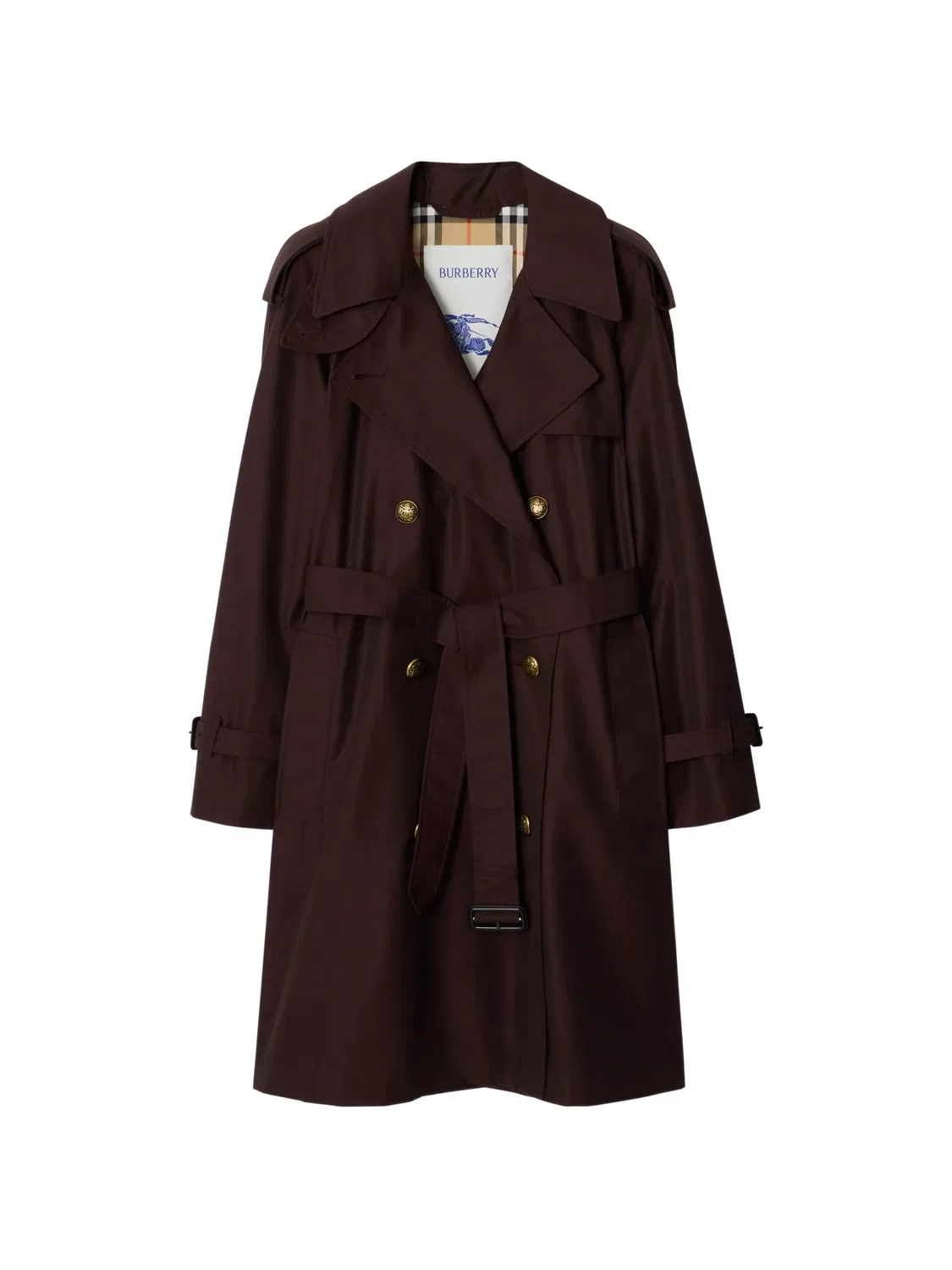 Двубортное тренч-пальто Burberry, коричневый