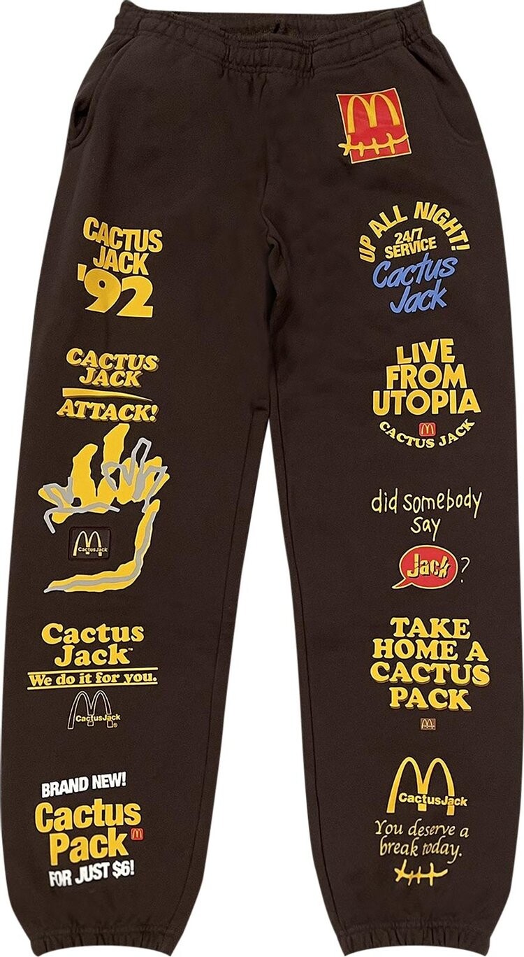 

Спортивные брюки Cactus Jack by Travis Scott x McDonald's Sticker Bomb Sweatpants 'Brown', коричневый