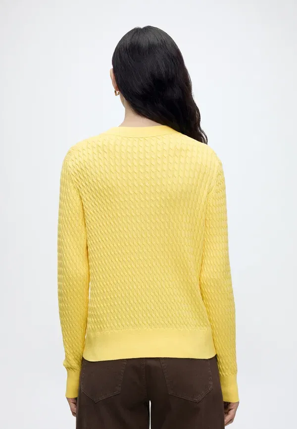 Джемпер с косами Cable fine sweater Tommy Hilfiger, citronella — фото 3
