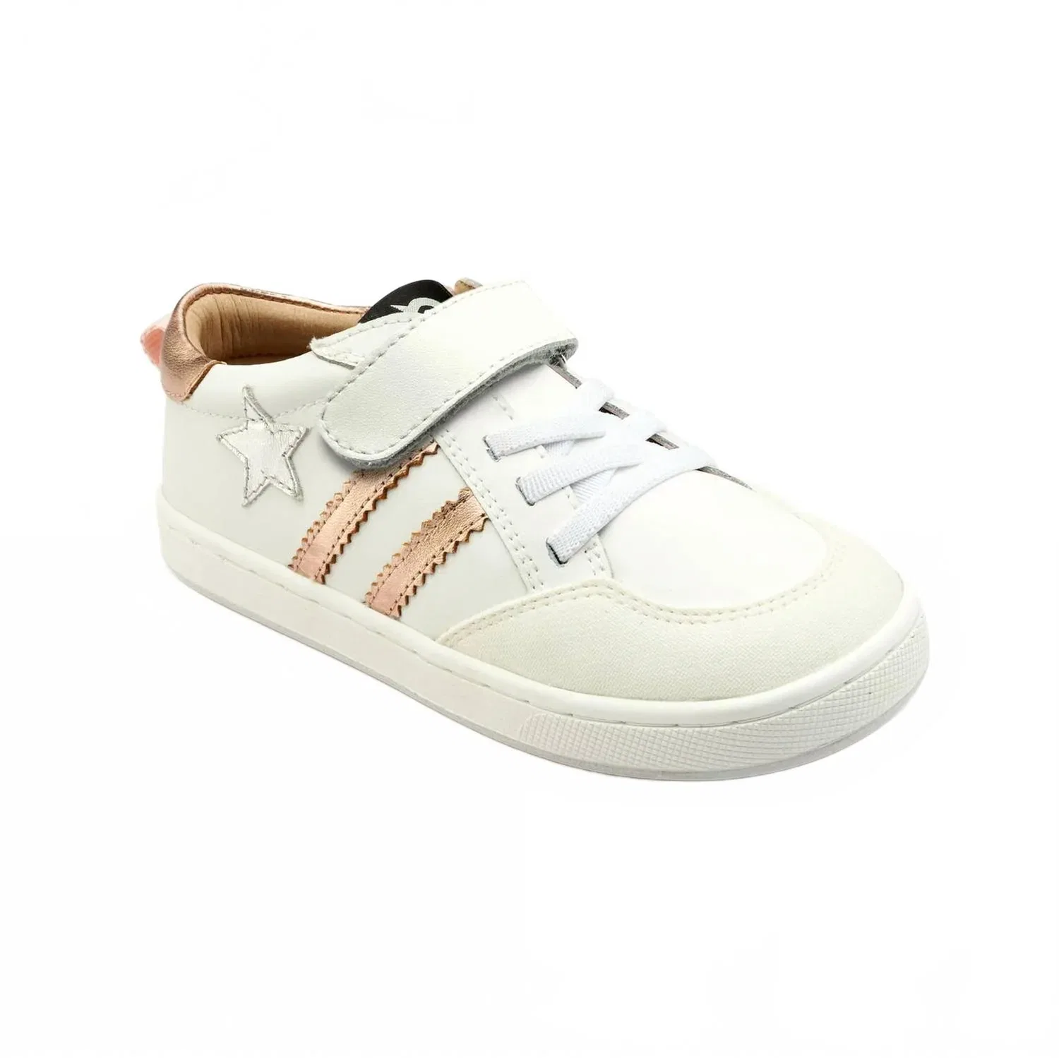 Детские кроссовки на липучках с двумя ремешками Platinum Runner Vl Strap Star Old Soles, Snow/Copper/Silver
