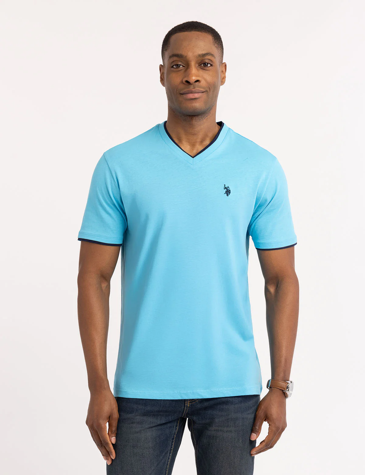 

Футболка U.S. Polo Assn Double V-neck, голубой