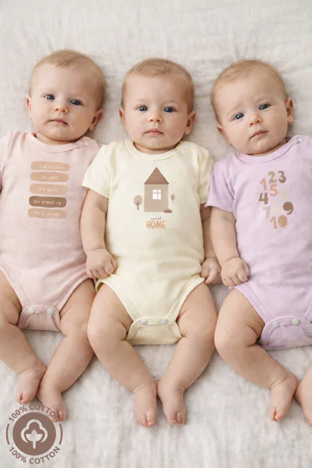 Детское боди-слип с принтом Miniel Organic, Pink