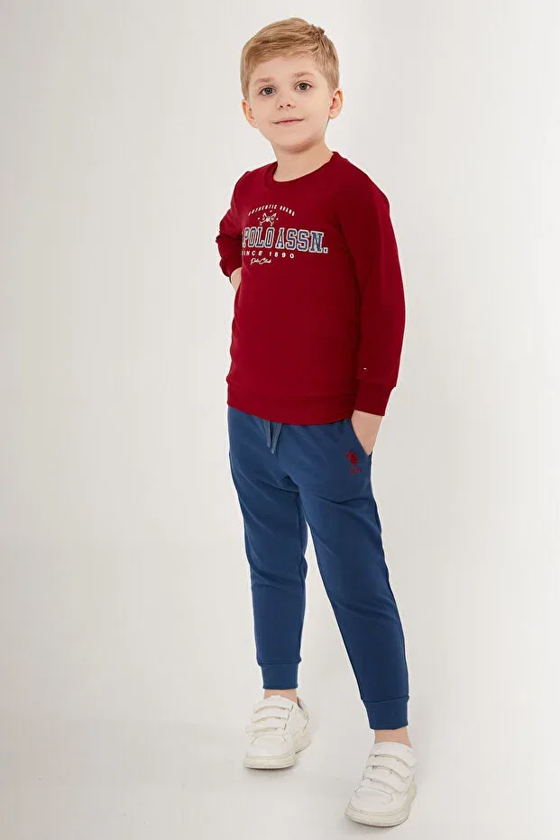 Детский спортивный комплект для мальчиков с принтом U.S. Polo Assn., Burgundy — фото 2