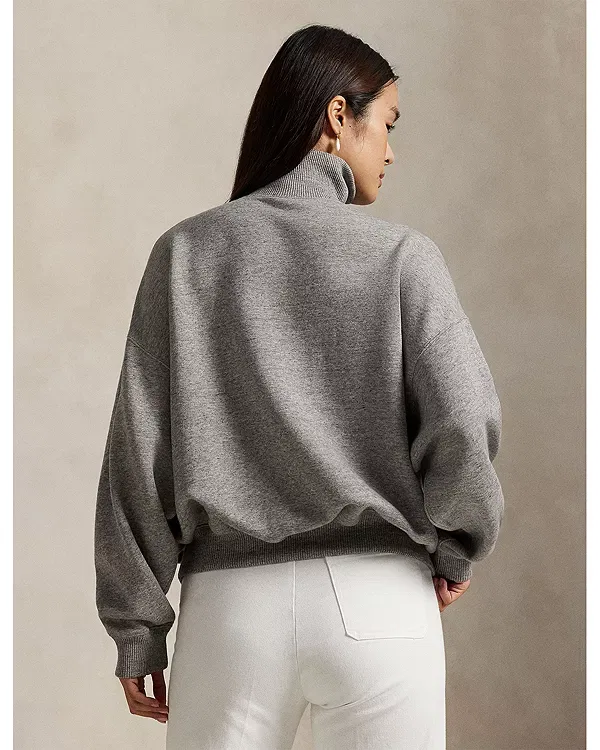 Женский свитшот с принтом Ralph Lauren, Grey Heather — фото 3