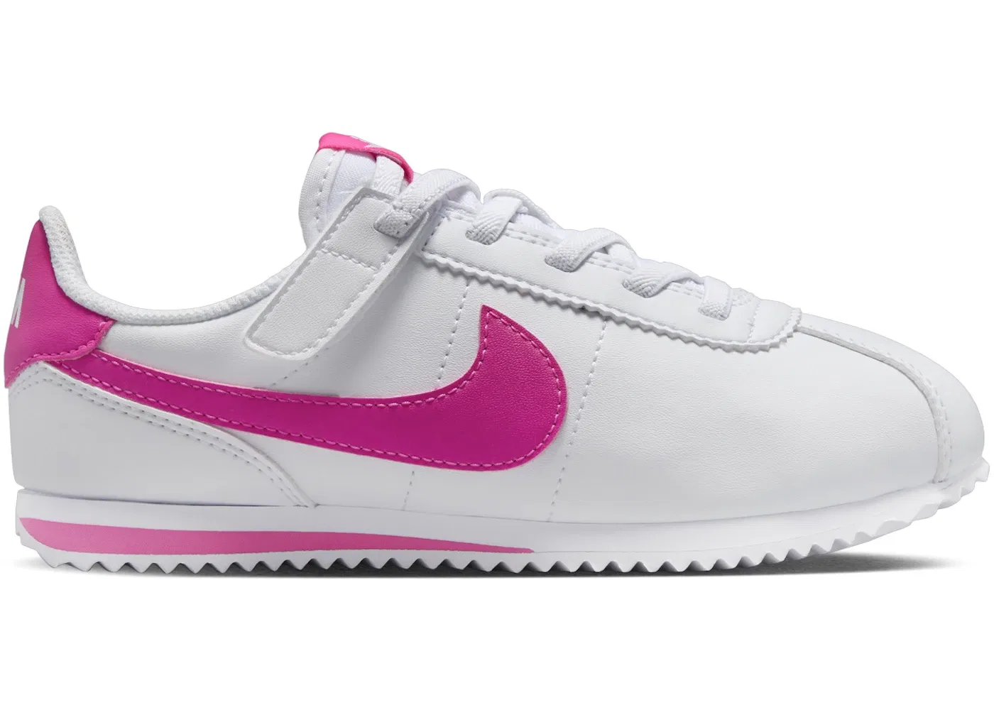 Детские кроссовки на липучках Nike Cortez EasyOn White Laser Fuchsia