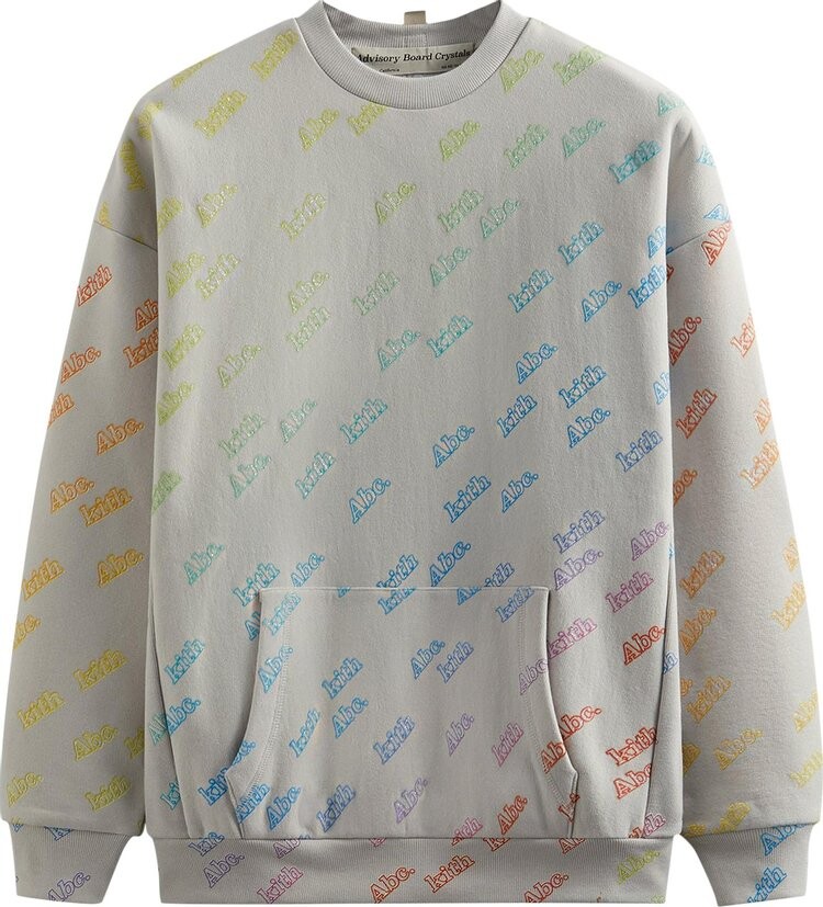 

Толстовка Kith For Advisory Board Crystals Rainbow Print Crewneck 'Grey', серый