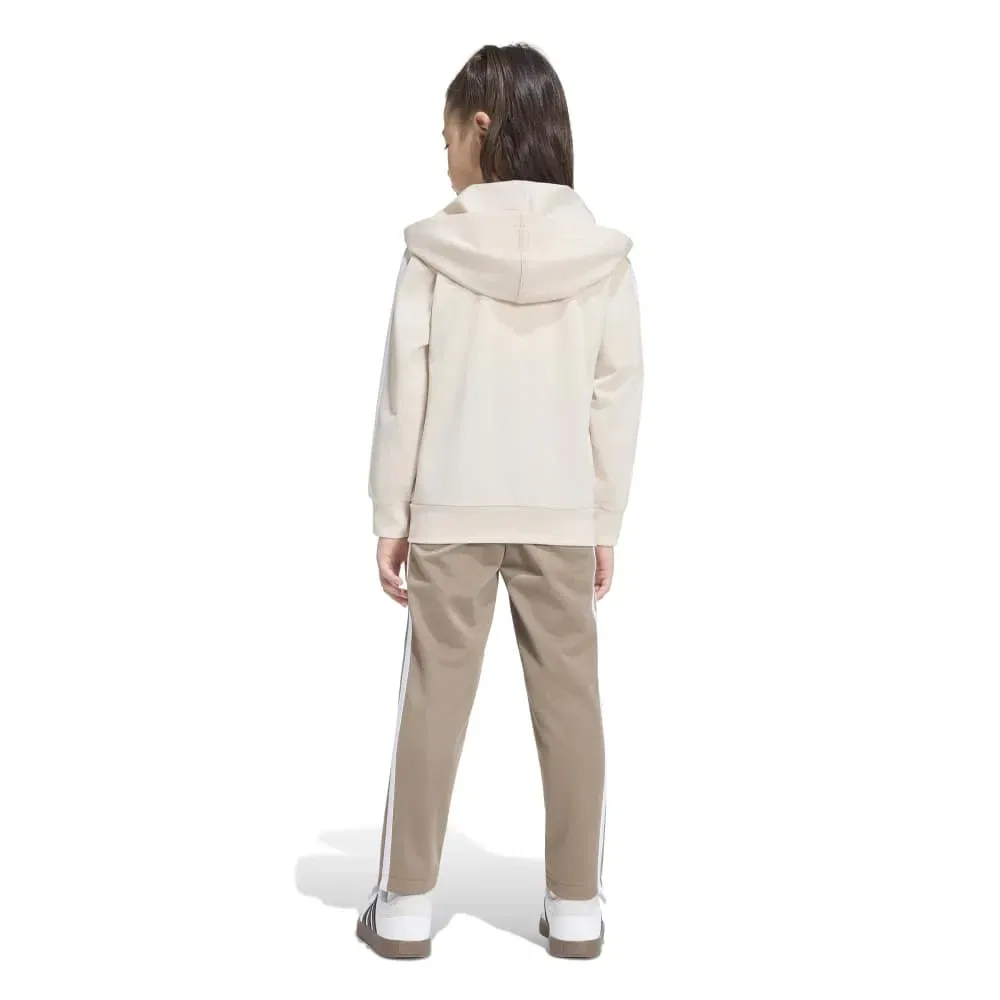 Детский спортивный костюм с принтом Essentials 3 Stripes LK Adidas, Beige — фото 2