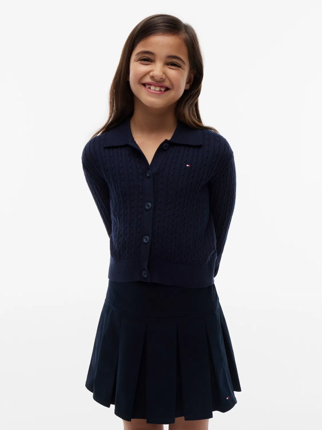 Вязаный кардиган Tommy Hilfiger темно-синего цвета — фото 2