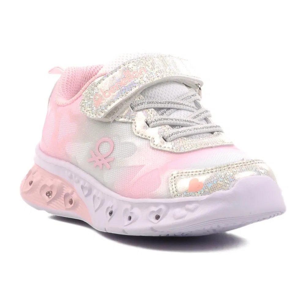 Детские спортивные кроссовки с подсветкой и липучками, Grey Powder BNI-10127 P United Colors Of Benetton