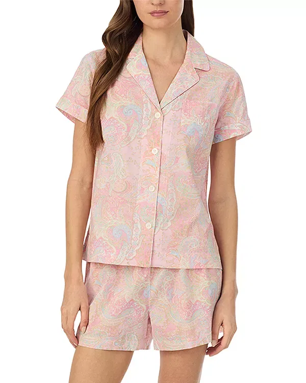 Женский пижамный комплект с воротником-стойкой Ralph Lauren, Multi Paisley