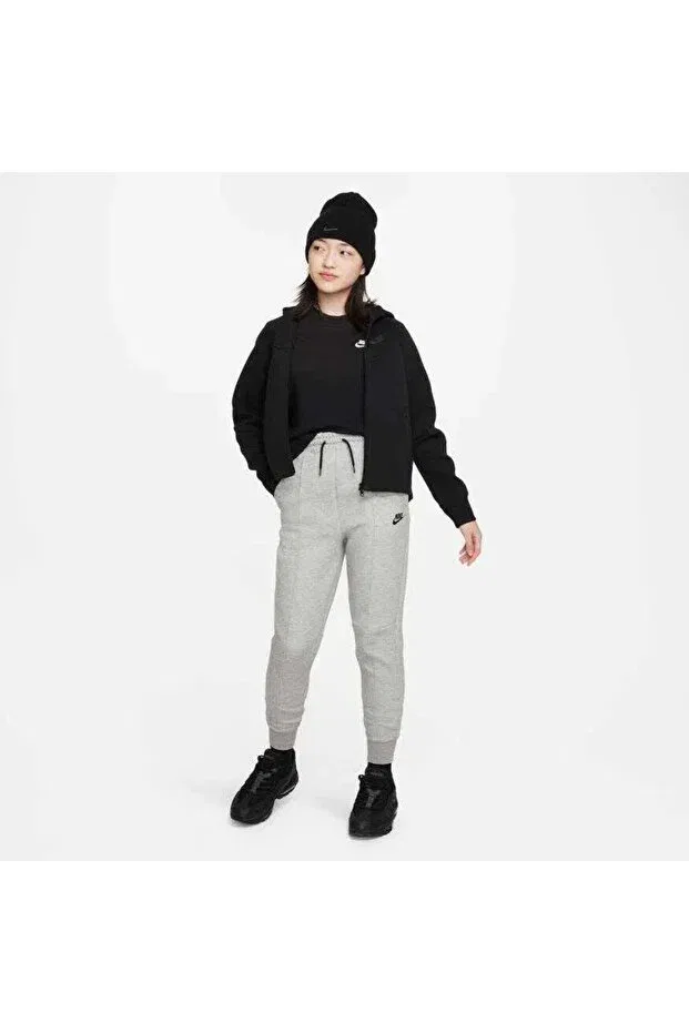 Детское худи для девочек с длинным рукавом Sportswear Tech Fleece Hoodie FZ LS Nike, Black — фото 3