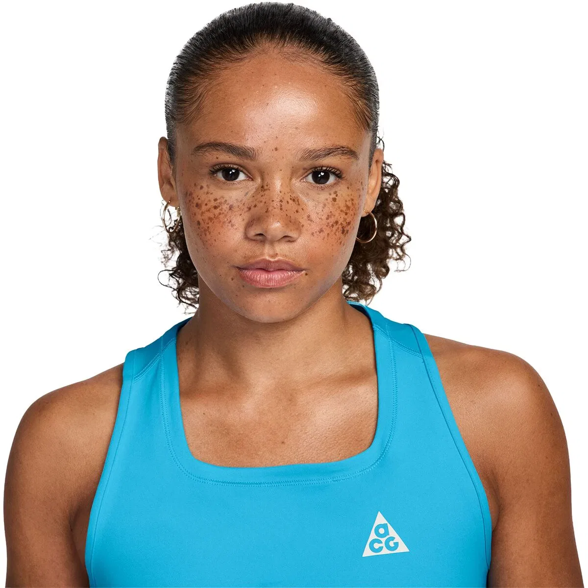 Женский топ для бега с открытой спиной Nike ACG Dri-FIT Trail Running Tank Top, Baltic Blue Summit White — фото 2