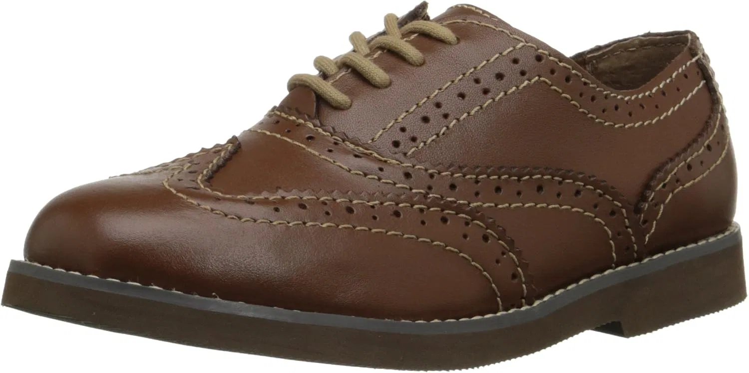 Детские оксфорды на шнуровке с принтом Bucktown JR Wingtip Slip-On Uniform Oxford Florsheim, Cognac