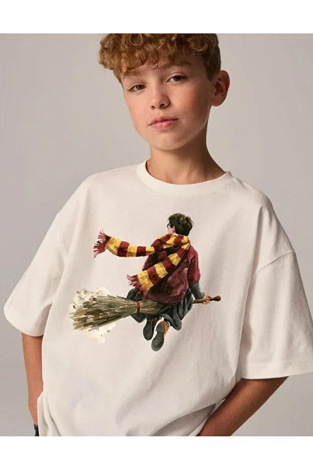 Детская футболка для мальчиков с принтом Harry Potter Printed Little Aden, Ecru